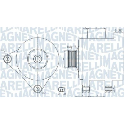 Bilde av MAGNETI MARELLI 063732056010 Dynamo 14V 110A SKODA: Octavia 2 Combi, II Hatchback, VOLKSWAGEN: Golf 5