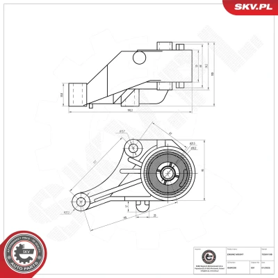 Bilde av Lagring, motor, Senter Esen skv 75SKV108 opel, vauxhall OE 24416545, 684238