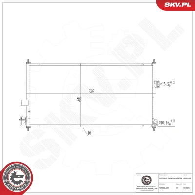 Bilde av Kondensator, klimaanlegg Esen skv 86SKV499 nissan almera tino OE 92100 BU000, BU005, BU105