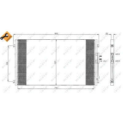 Bilde av NRF EASY FIT 35383 Kondensator med tetningsring 15,5 Aluminium 740