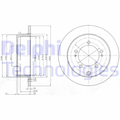 Bilde av DELPHI BG4037 Bremseskiver 262 10 5 fullt ut oljet ubehandlet uten hjullager, ABS sensorring MITSUBISHI: Outlander I SUV, Lancer 7 Limousine