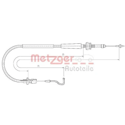 Bilde av METZGER 11.0637 Gasskabel COFLE VOLKSWAGEN: TRANSPORTER 4, 4 Bus