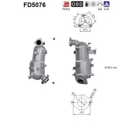 Bilde av AS FD5076 Partikkelfilter Euro 5 Cordierit