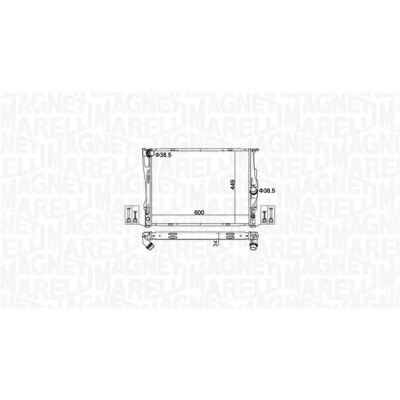 Bilde av MAGNETI MARELLI 350213162700 Radiator 600mm 449mm 34mm Kjøleribber satt sammen mekanisk BMW: 3 Sedan, 5 Touring, Touring