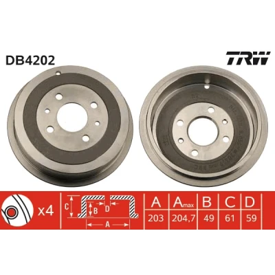 Bilde av TRW DB4202 Bremsetrommel