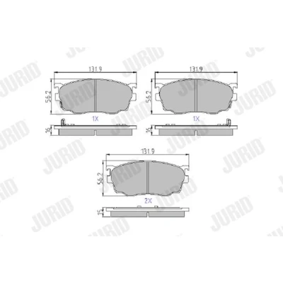 Bilde av JURID 572444J Bremseklosser med akustisk slitasjevarsel uten tilbehør MAZDA: 323 F 6, 626 V Hatchback, Sedan