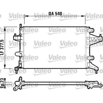 Bilde av VALEO 732825 Radiator Aluminium 540 378 23 uten kjølemiddelregulator Kjøleribber satt sammen mekanisk OPEL: Corsa C Hatchback