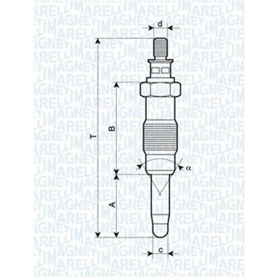 Bilde av MAGNETI MARELLI 062583003304 Glødeplugg 11,5V 10A M12X1,25 MERCEDES BENZ: G Klasse SUV, E Sedan, Sprinter 3 T Minibuss