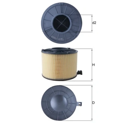 Bilde av MAHLE ORIGINAL LX 4411 Luftfilter 125,2 169,4 Filterinnsats AUDI: A4 B9 Avant, A5 Sportback, Sedan