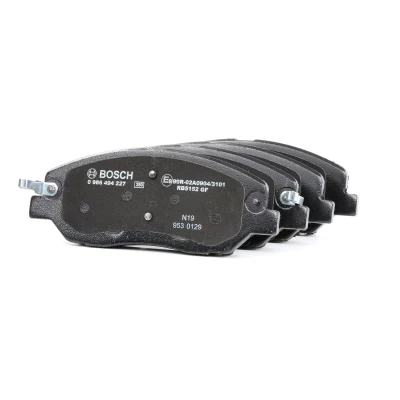 Bilde av BOSCH 0 986 494 227 Bremseklosser Low Metallic med akustisk slitasjevarsel antihyle blikk HYUNDAI: SANTA FE 2, I, 3