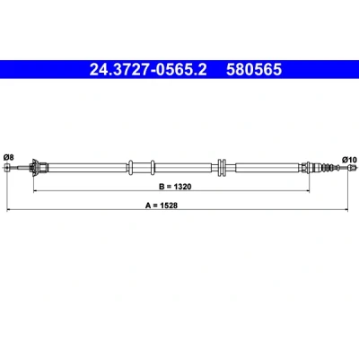 Bilde av ATE 24.3727 0565.2 Bremsekabel 1528