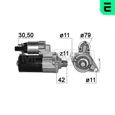 Bilde av ERA 220886A Starter 12 1,1 11 VOLKSWAGEN: Multivan 5 (7HM, Transporter 5, Bus