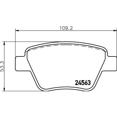 Bilde av HELLA 8DB 355 014 021 Bremseklosser ikke klargjort for slitasjeindikator med bremsecaliperskruer tilbehør VOLKSWAGEN: Caddy 3, GOLF 6, Touran I