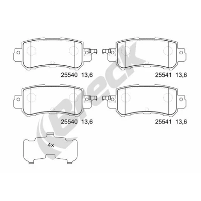 Bilde av BRECK 25540 00 702 Bremseklosser inkl. slitasjevarselkontakt, med akustisk slitasjevarsel tilbehør MAZDA: CX 5 I, 3