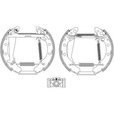 Bilde av TEXTAR Shoe Kit Pro 84044705 bremsesett, trommebremse med hjulsylinder brems, justering VOLKSWAGEN: GOLF 3