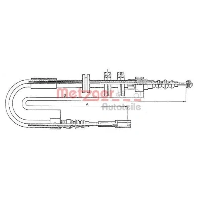 Bilde av METZGER 10.4091 Bremsekabel venstre 1705/1546 Skivebrems COFLE AUDI: 200 C3 Sedan, 100 Sedan