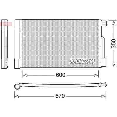 Bilde av DENSO DCN01004 Kondensator med tørker 600x350 R 134a 600 OPEL: Adam