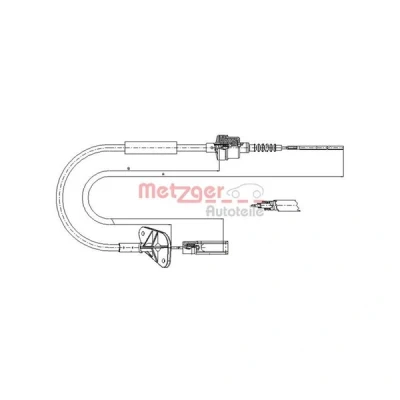 Bilde av METZGER 12.7201 Koplingskabel COFLE FIAT: 500 Hatchback