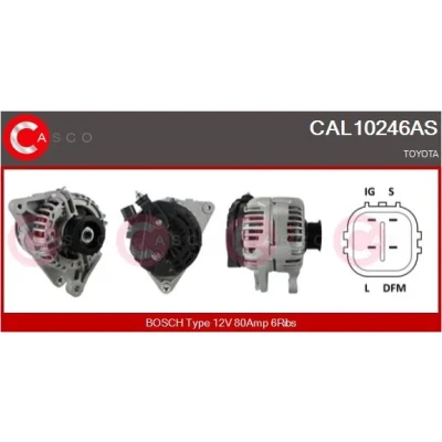 Bilde av CASCO CAL10246AS Dynamo 12V 80A TOYOTA: Avensis II Station Wagon, Hiace 4 Bus, Sedan