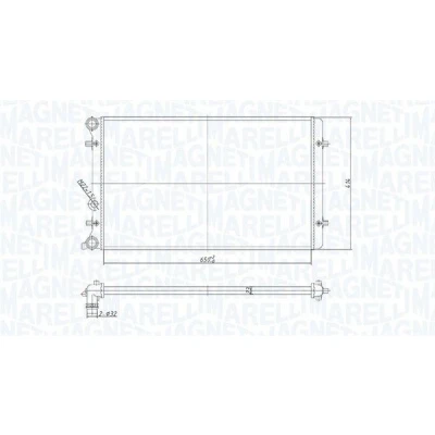 Bilde av MAGNETI MARELLI 350213190800 Radiator 650 414 23 Kjøleribber satt sammen mekanisk VOLKSWAGEN: Golf 3, 4, SKODA: Octavia II Hatchback