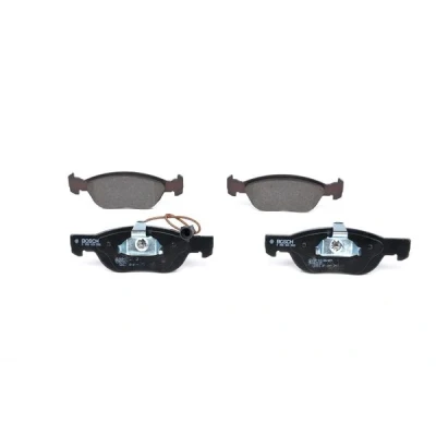 Bilde av BOSCH 0 986 424 593 Bremseklosser Low Metallic med integrert slitasjesensor antihyle blikk, kolbleklips