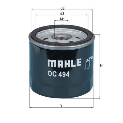 Bilde av MAHLE ORIGINAL OC 494 Oljefilter Påskruingsfilter FIAT: Stilo Hatchback
