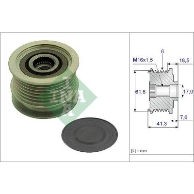 Bilde av INA 535 0234 10 Frihjul Dynamo 41,3 spesialverktøy nødvendig for montering OPEL: Vectra C Caravan, Zafira B