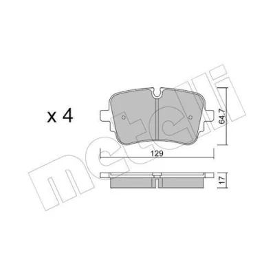 Bilde av METELLI 22 1130 1 Bremseklosser klargjort for slitasjeindikator AUDI: Q7, e tron, A6 C8 Sedan