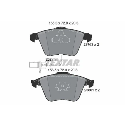 Bilde av TEXTAR 2376302 Bremseklosser med integrert slitasjevarselkontakt AUDI: A6 C6 Avant, A4 B7 A8 D3