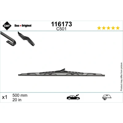Bilde av Vindusvisker Swf 116173 500mm Bøyleviskeblad 20tomme BMW: X5, X6, TOYOTA: Hiace 4 Kasten, Bus, LAND ROVER: Range Rover Sport,
