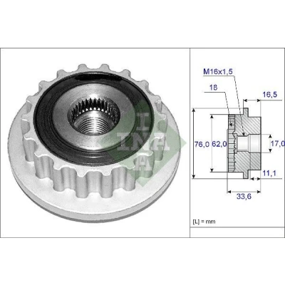 Bilde av INA 535 0118 10 Frihjul Dynamo spesialverktøy nødvendig for montering VOLKSWAGEN: Multivan 5 (7HM, Transporter 5, Bus