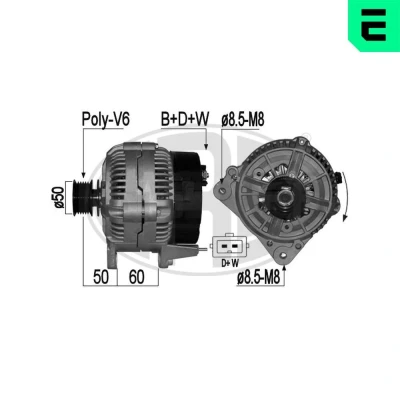 Bilde av ERA 209062A Dynamo 14V 120A VOLKSWAGEN: Transporter 4 Bus, 4, Sharan I