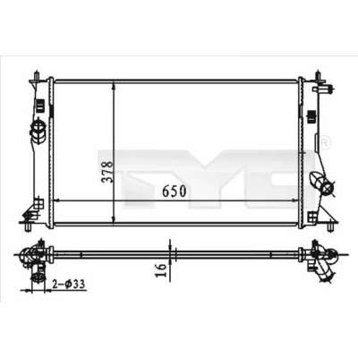 Bilde av TYC 720 0012 Radiator 650 378 16 Kjøleribber loddet MAZDA: 5