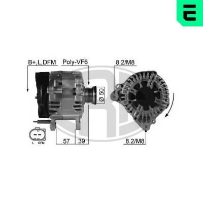 Bilde av ERA 210504A Dynamo 14V 140A VOLKSWAGEN: Passat B6 Variant, Polo V Hatchback, Golf Plus / Crossgolf, SKODA: Octavia 2 Combi, Superb II Stasjonsvogn