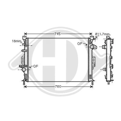 Bilde av DIEDERICHS DCM2096 Radiator Aluminium 670 470 27 Climate VOLVO: XC60 I, V70 3, FORD: Galaxy Mk2 MPV, S Max Mk1