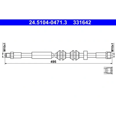 Bilde av ATE 24.5104 0471.3 Bremseslange 470mm M10x1mm