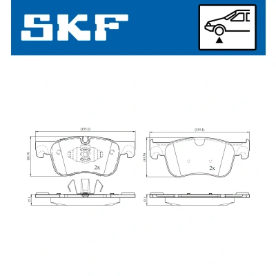 Bilde av SKF VKBP 80086 Bremseklosser klargjort for slitasjeindikator