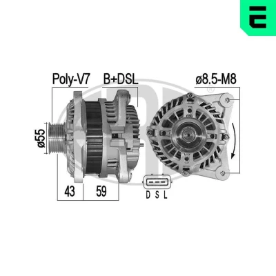 Bilde av ERA 209549A Dynamo 12V 120A NISSAN: Qashqai / Qashqai+2 I, Note NV200 Varebil Stasjonsvogn