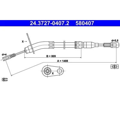 Bilde av ATE 24.3727 0407.2 Bremsekabel 1488