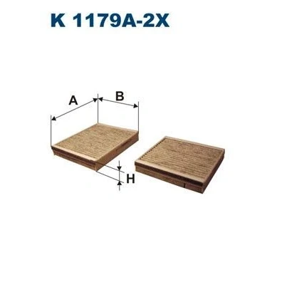 Bilde av FILTRON K 1179A 2x Kupéfilter Karbonfilter 203 156 30 PEUGEOT: 208 I Hatchback, 207 2008 Stasjonsvogn, CITROËN: DS5 C4 II Cactus