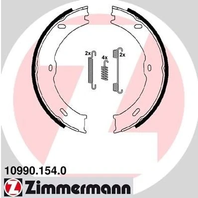Bilde av ZIMMERMANN 10990.154.0 Handbromsbackar Bildet viser leveranseinnholdet MERCEDES BENZ: Sprinter 3.5 T Minibuss, Van