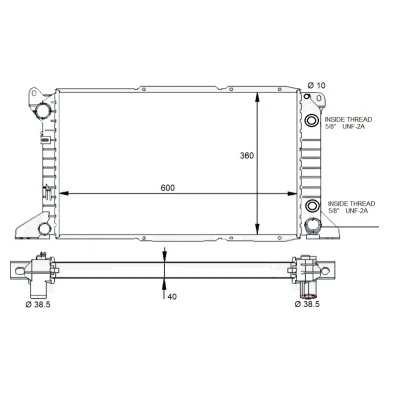 Bilde av NRF 59132 Radiator Aluminium 600 360 40 Kjøleribber loddet
