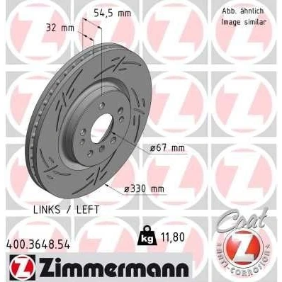 Bilde av ZIMMERMANN BLACK Z 400.3648.54 Bremseskiver 330 32 8/5 5 112 innvendig ventilert, med sliss belagt høy karbon MERCEDES BENZ: ML Klasse, R Klasse