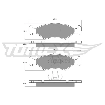 Bilde av TOMEX brakes TX 12 52 Bremseklosser framaksel FORD: Sierra Mk2 Hatchback, Sedan, FIESTA 1
