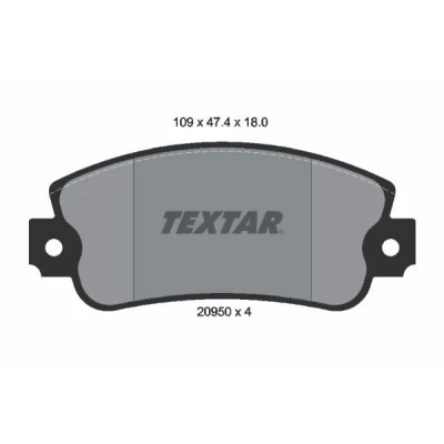 Bilde av TEXTAR 2095005 Bremseklosser ikke klargjort for slitasjeindikator FIAT: Panda I Hatchback