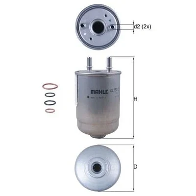 Bilde av MAHLE ORIGINAL KL 752/5D Drivstoffilter ledningsfilter 10 10,0 RENAULT: MEGANE 3 Grandtour, GRAND SCENIC 3,