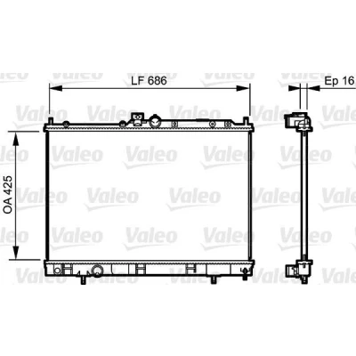 Bilde av VALEO 735201 Radiator Aluminium 425 688 16 uten kjølemiddelregulator Kjøleribber loddet