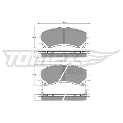 Bilde av TOMEX brakes TX 19 00 Bremseklosser framaksel med akustisk slitasjevarsel ISUZU: D Max 1 Pickup, II Pick up,