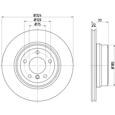 Bilde av TEXTAR PRO 92201903 Bremseskiver 323,9 22 05/06 120 innvendig ventilert belagt uten hjulfestebolt, hjulnav BMW: 1 Cabrio, Coupé