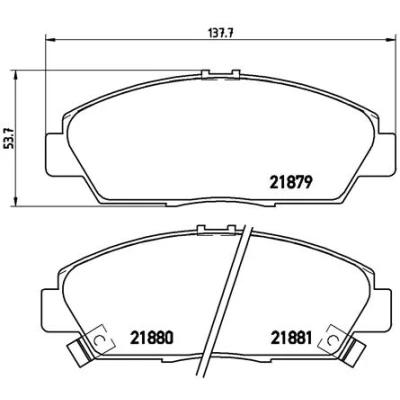 Bilde av BREMBO P 28 021 Bremseklosser med akustisk slitasjevarsel uten tilbehør HONDA: Prelude 4, V